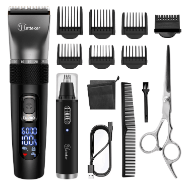 HATTEKER Pro Hair Clipper Multifunction  Stainless steel Blade Hair Trimmer Nose Hair Beard - HATTEKER