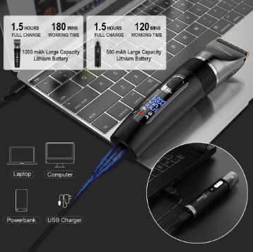 HATTEKER Pro Hair Clipper Multifunction  Stainless steel Blade Hair Trimmer Nose Hair Beard - HATTEKER