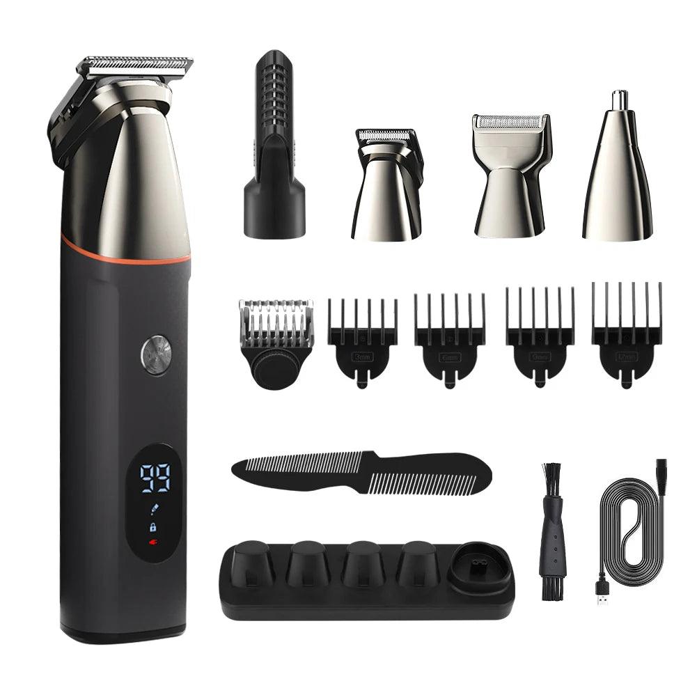 ELECTRIC hair clipper waterproof 5 in1 professional trimmer razor beard body hair cutting - HATTEKER