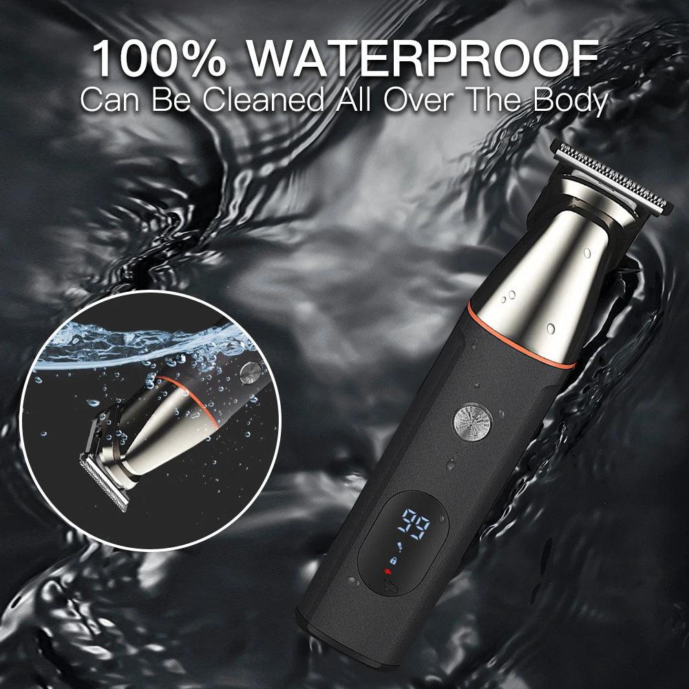 ELECTRIC hair clipper waterproof 5 in1 professional trimmer razor beard body hair cutting - HATTEKER