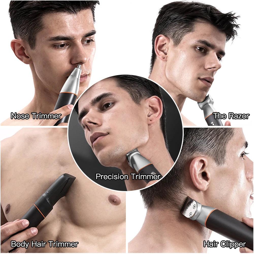 ELECTRIC hair clipper waterproof 5 in1 professional trimmer razor beard body hair cutting - HATTEKER