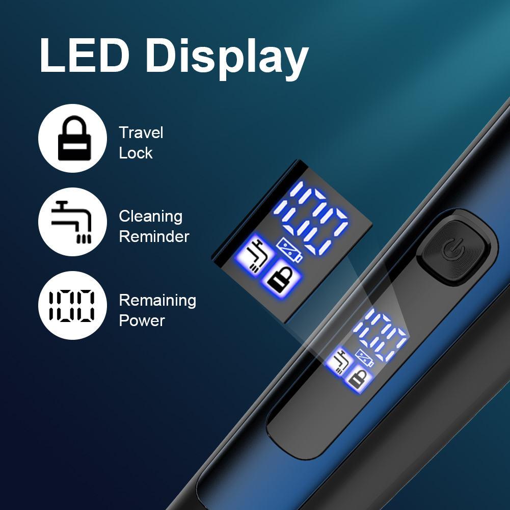 HATTEKER Mens Electric Shavers Razor Beard Trimmer Rotary Facail Nose Waterproof Rechargeable Cordless 3 in 1 - HATTEKER