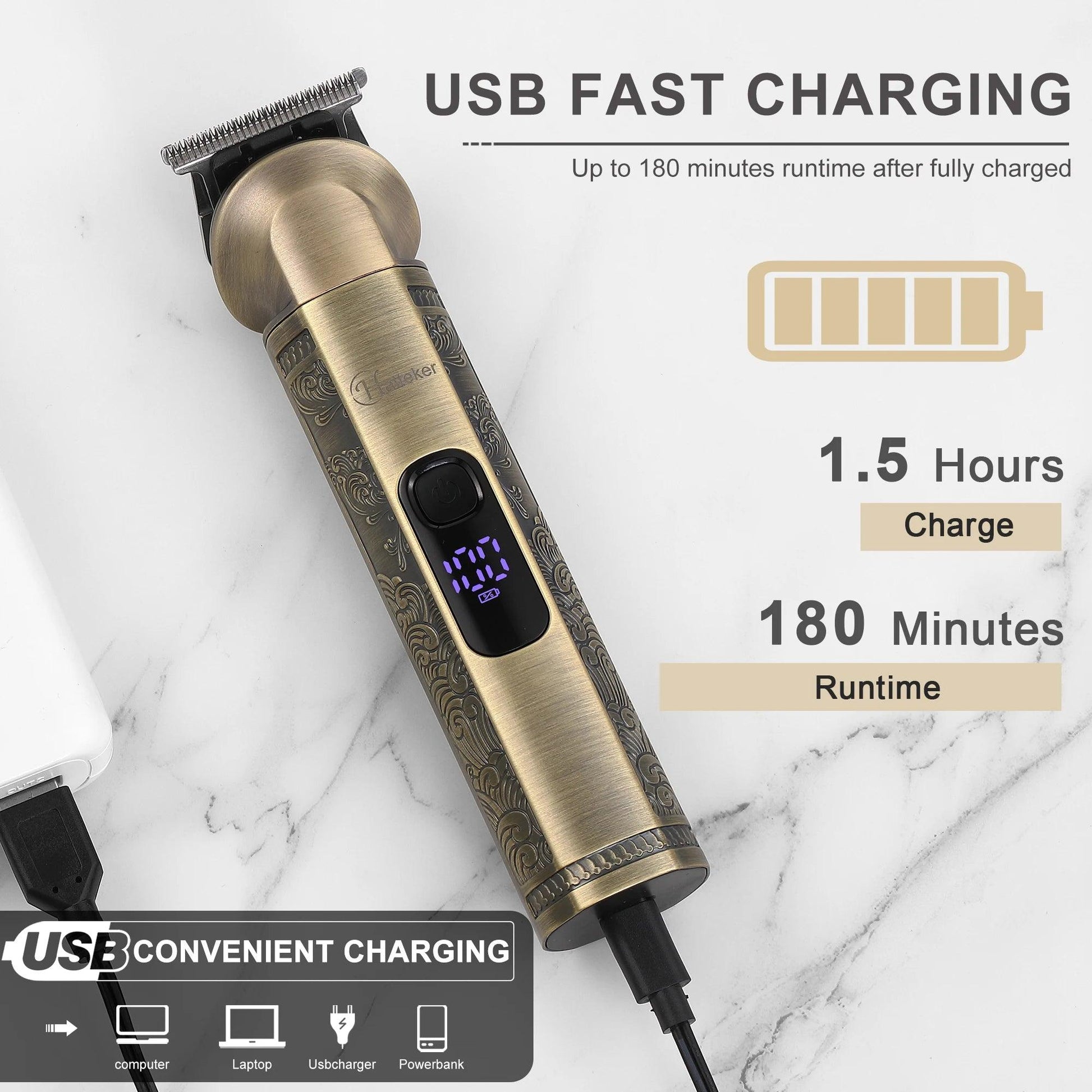 HATTEKER all in one electric hair trimmer 7 blades hair clipper body hair removal baber haircut machine nose - HATTEKER