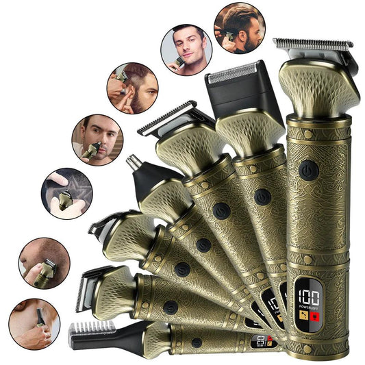 Hair trimmer all in one 7 blades hair clipper electric baber haircut machine body hair removal nose trimmer set for Men - HATTEKER