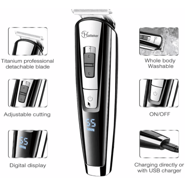 HATTEKER professional hair trimmer waterproof 5 in1 RFC-588 - HATTEKER