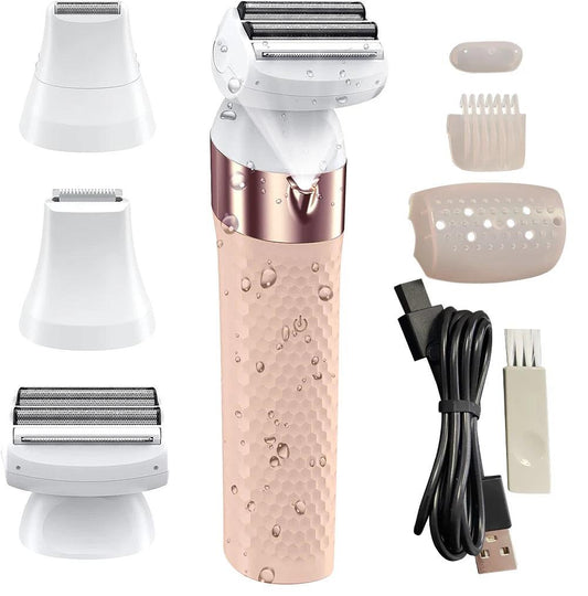 Electric Hair Removal for Women 3 in 1 Epilator Shaver for Legs Arms Underarms Bikini Public Hair Wet Dry Rechargeable - HATTEKER