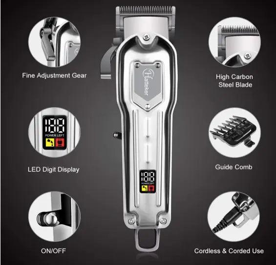 Hatteker Hair Clipper Trimmer Cordless USB Rechargeable - HATTEKER