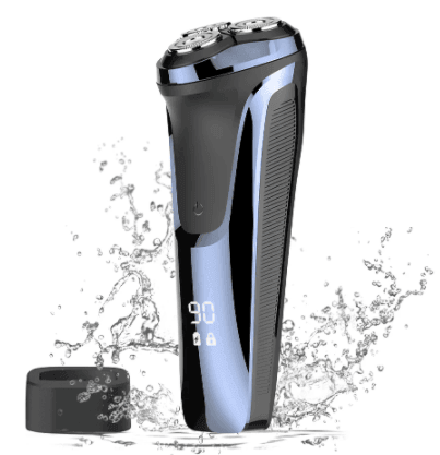 HATTEKER Electric Razor Wet & Dry Mens Electric Shaver with Pop-up 3D Rechargeable Rotary Shaver - HATTEKER