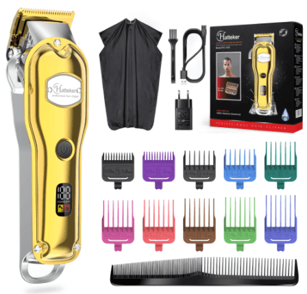 Hatteker Professional Trimmer Beard Precision Long Hair Waterproof  Gold - HATTEKER