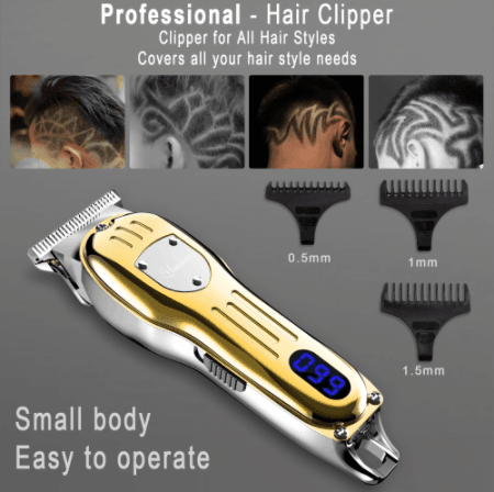 HATTEKER Metal Electric Hair Clipper Mini Professional Men's Hair - HATTEKER
