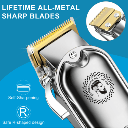 Hatteker Clipper Hair Trimmer Barber Clipper  Beard Nose Hair Cutting Grooming Kit Professional IPX7 Waterproof - HATTEKER