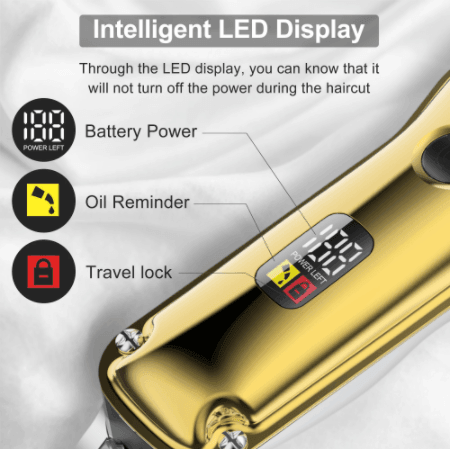Hatteker Professional Trimmer Beard Precision Long Hair Waterproof  Gold - HATTEKER