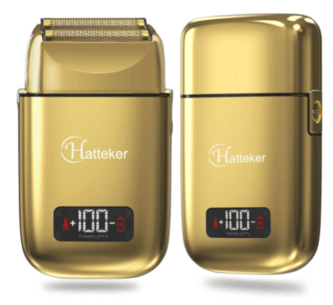 Hatteker Pro Shaver Bald Head Metal Double Foil Titanium Electric Razor Rechargeable - HATTEKER