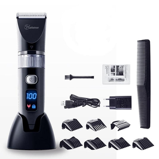 HATTEKER Professional Electric Hair Clipper Waterproof LED Display RFC-69001 - HATTEKER