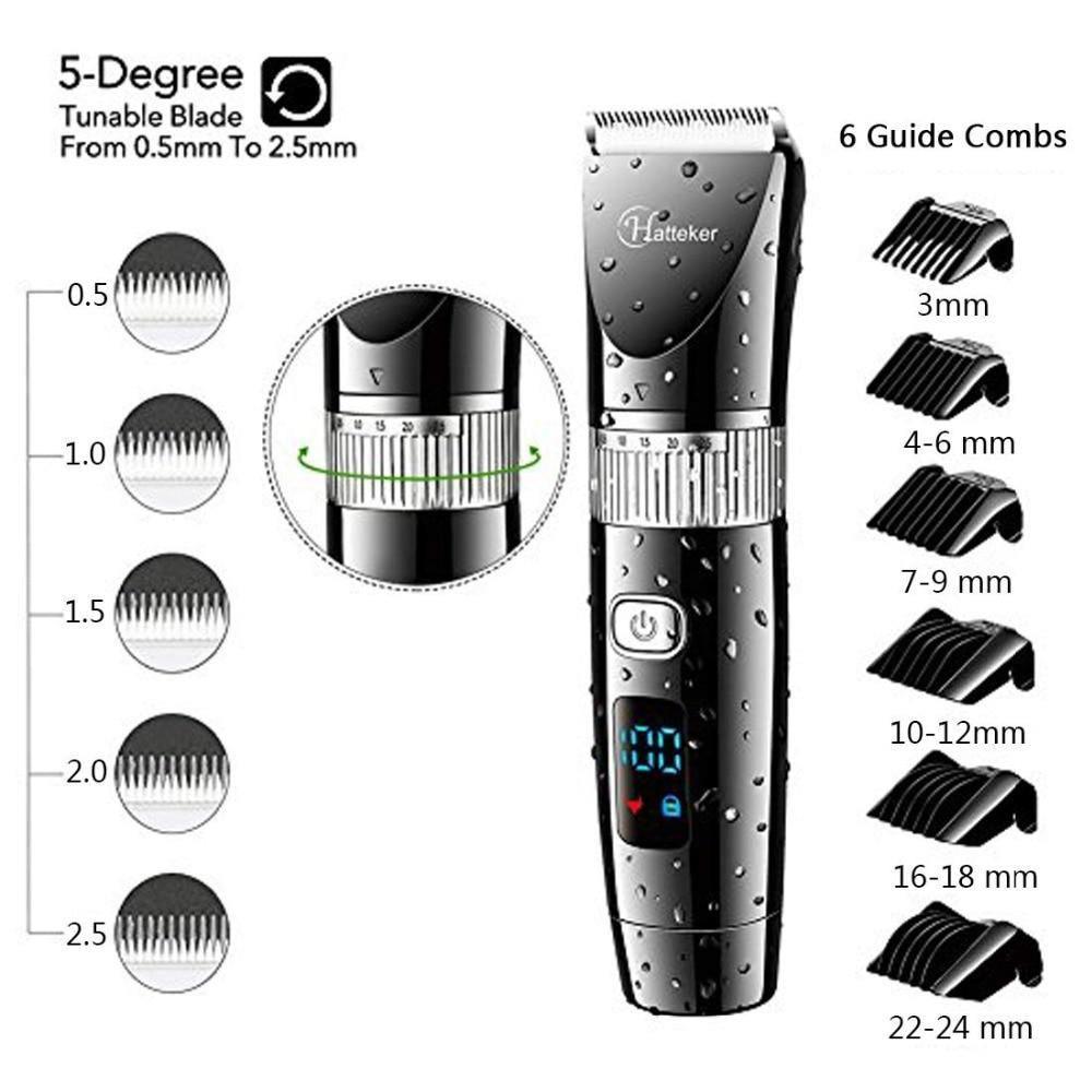 HATTEKER Professional Electric Hair Clipper Waterproof LED Display RFC-69001 - HATTEKER