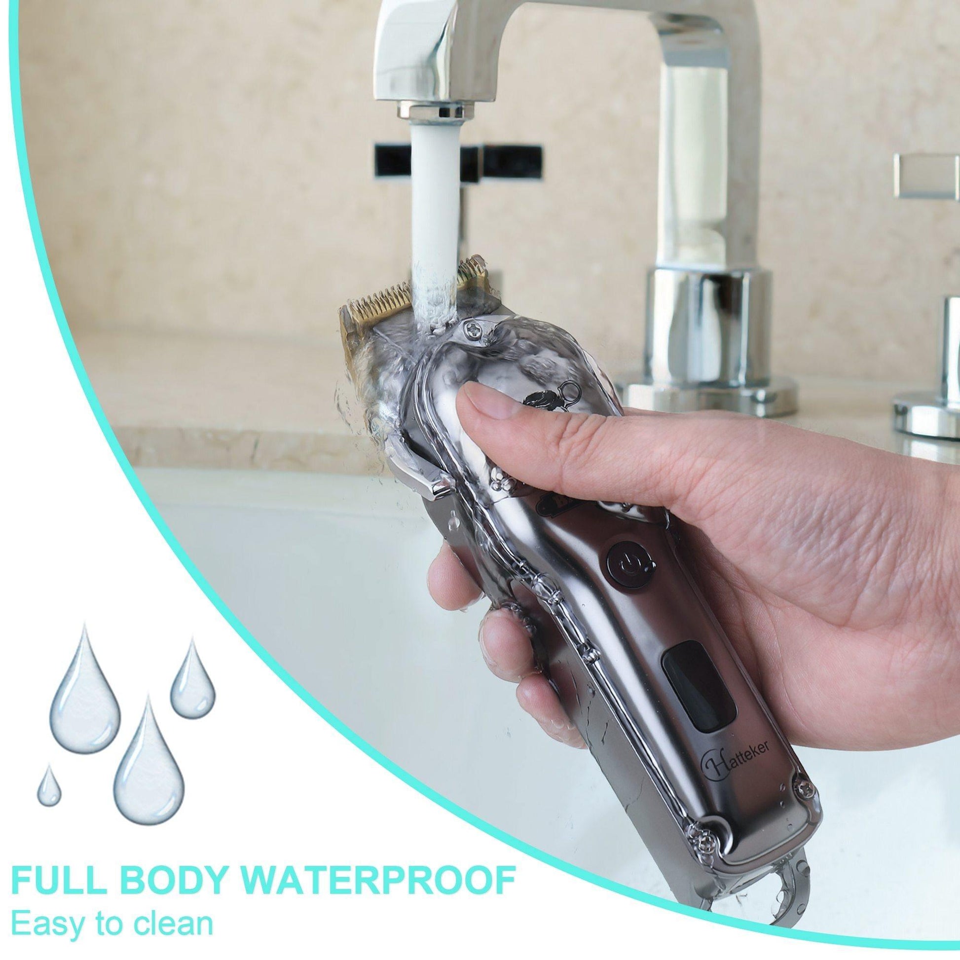 HATTEKER Hair Clipper Mens Beard Trimmer Professional Cordless Rechargeable 696C - HATTEKER