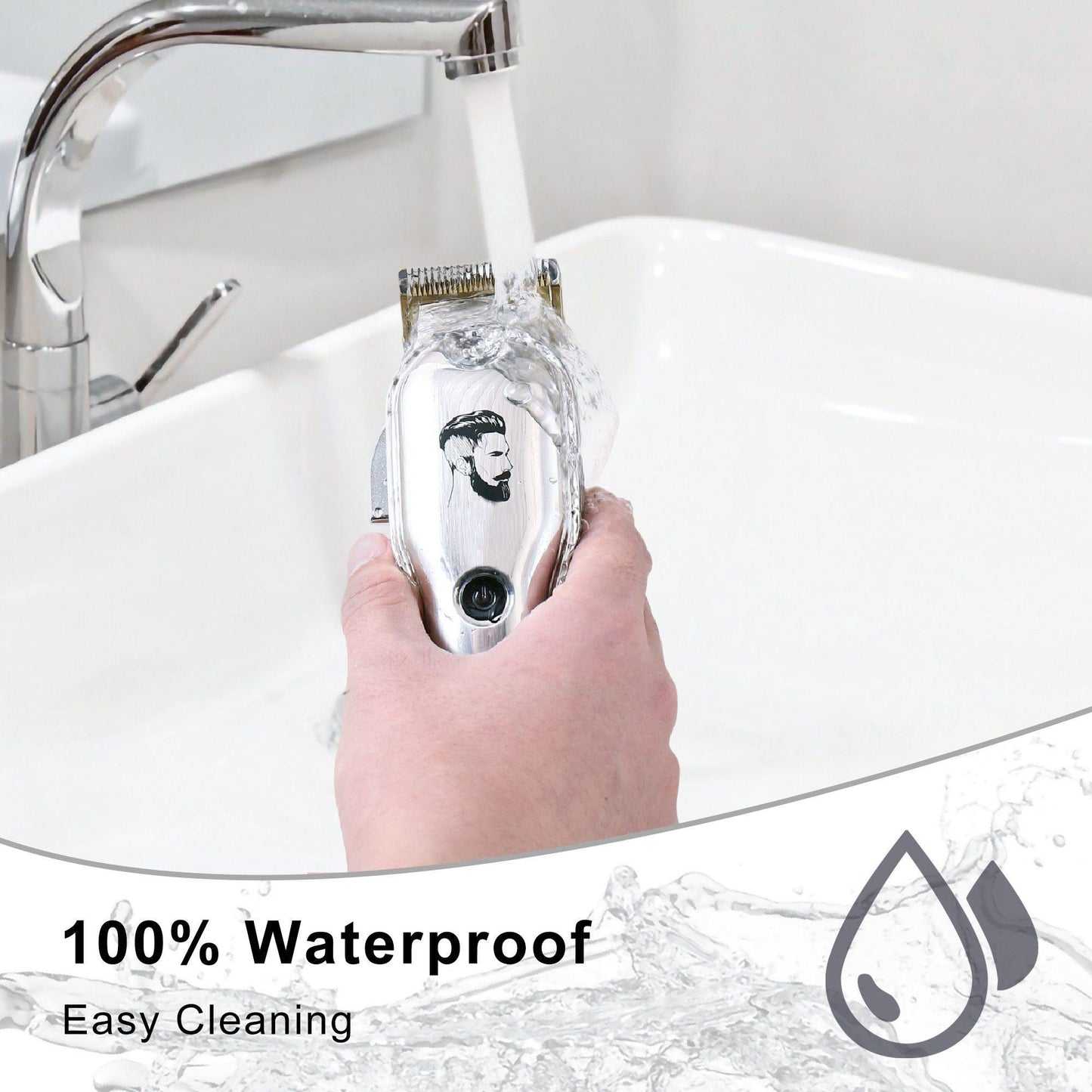 HATTEKER Professional Hair Clipper Men's Metal Haircut Grooming kit 696B - HATTEKER