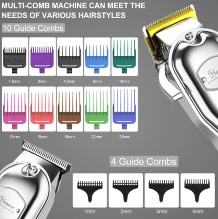 Hatteker Set Hair Clipper Professional Cutter Set Metal Electric Cordless Hair Trimmer LCD Display Hairdressing - HATTEKER