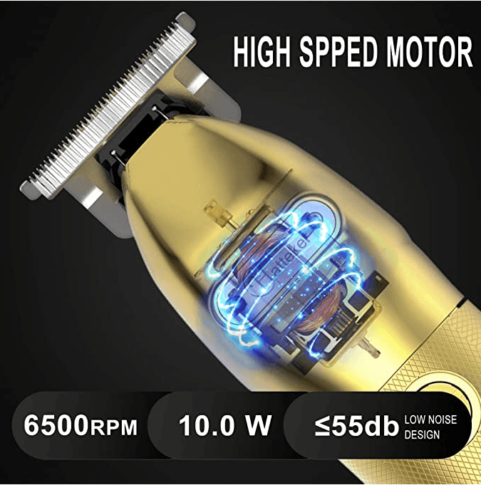 Hatteker Hair Clippers 0.1mm Beard Trimmer Cordless Gold Portable Rechargeable - HATTEKER
