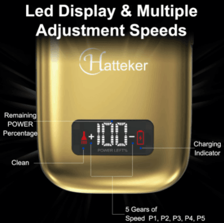 Hatteker Pro Shaver Bald Head Metal Double Foil Titanium Electric Razor Rechargeable - HATTEKER