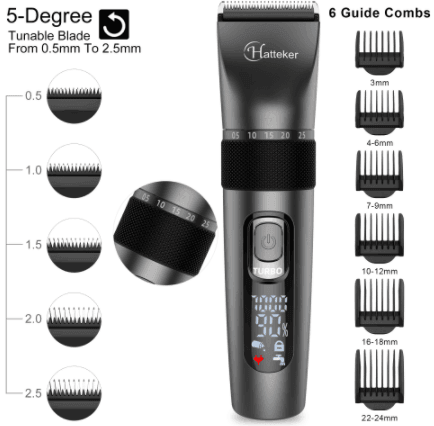 HATTEKER  Hair Clipper  Professional Waterproof grooming kit 3 in1 USB charging Haircut RFC-69503 - HATTEKER